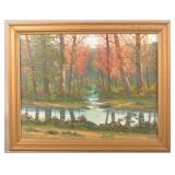 V. Shearer Oil on Canvas Landscape Painting.