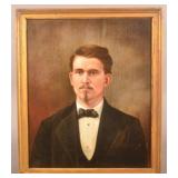J. H. Raser Oil on Canvas Portrait Painting.
