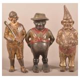 Three Antique Cast Iron Figural Still Banks.
