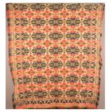 PA 19th Century 2-Part Woven Jacquard Coverlet.