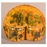 PA 19th C. Mottled Glazed Redware Wall Pocket.