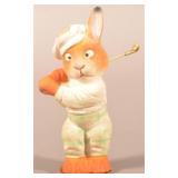 German Composition ï¿½Golf Bunnyï¿½ Candy Container.