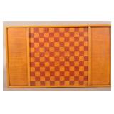 Antique Mustard & Red Painted Wood Game Board.