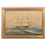 Captain Bayard Fish Foulke Ship Oil On Canvas.