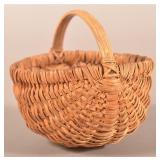 Antique PA Woven Oak Splint Berry Basket.