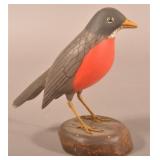 Ken Sangrey 2011 Carved and Painted Robin Figure.