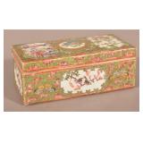 Chinese Rose Medallion Porcelain Covered Box.
