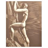 Rockwell Kent Wood Engraving of Mountain Climber.