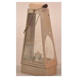 19th Century Tin Tapered-Form Skaterï¿½s Lantern.