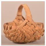 Antique PA Miniature Woven Splint Basket.