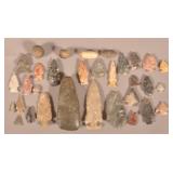 Collection Antique Native American Arrowheads.