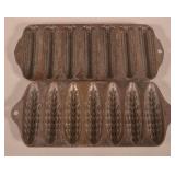 Two Vintage Cast Iron Cornbread Pans.