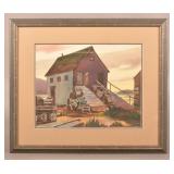 Jack Coggins Watercolor Mohegan Landscape Painting