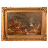 F. D. Devlan Oil on Canvas Woodland Landscape.