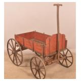 Antique S.A. Smith Painted Wood Goat Wagon.