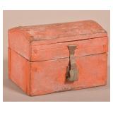 Painted Softwood Miniature Dome-Lid Trinket Box.