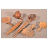Lot of Antique Wooden Kitchenwares.