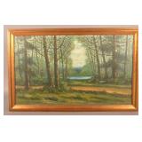 V. Shearer Oil on Canvas Landscape Painting.