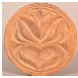 Small Tulip and Heart-Carved Maple Butter Print.