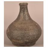 Antique Tinned Copper Indo-Persian Islamic Vase.