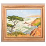 Augusta Souza Oil on Board CA Coastal Painting.