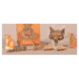 Collection of Small Cast Metal Fox Figural Items.