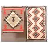 Two Vintage Navajo Hand-Woven Wool Rugs.