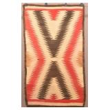 Vintage Navajo Hand-Woven Wool Rug.