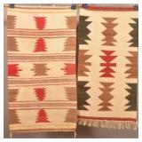 Two Vintage Navajo Hand-Woven Wool Rugs.