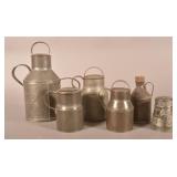 Lot of Six PA 19th C. Tin Utilitarian Wares.