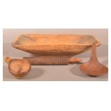 Carved Softwood Trencher w/ Three Accessories.