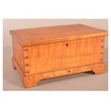 Antique Tiger Maple Miniature Blanket Chest.