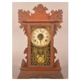 Gilbert "Lake No. 5" Oak Pressed Case Shelf Clock.