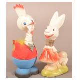 Two Vintage Easter Season Whimsical Figures.