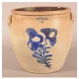 N. White, Utica, NY 4-Gal. Stoneware Crock.