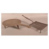 Two Early Wrought Iron Fireplace Griddles.