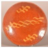 Pennsylvania 19th Century Redware Small Plate.
