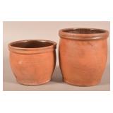 Two John Bell, Waynesboro, PA Redware Crocks.