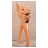 Antique Black Forest Fox Head Nutcracker.