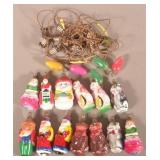 13 Vintage Painted Milk Glass Figural Light Bulbs.