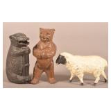 Three Antique Cast Iron Still Banks.