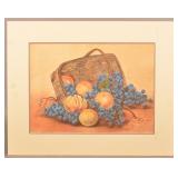 Watercolor Still Life Signed "E.W.S. 1908".