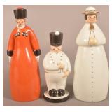 Three Robj France Ceramic Character Decanters.