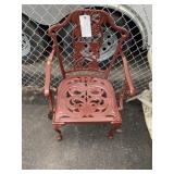 Powder Coated Cast Metal Arm Chair