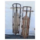 2 Vintage Metal Runner Sleds