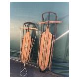 2 Vtg. Metal Runner Sleds