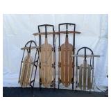 4 Vintage Metal Runner Sleds