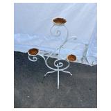 Vtg. Scrolled Metal Plant Holder