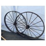2 Early Iron Spoke Wheels