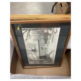 Block Print, Locomotive Pencil Sketch